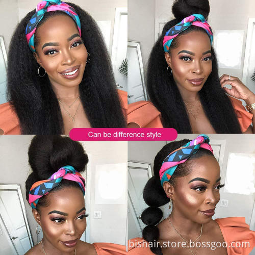 Low price Yaki Head band is suitable for female real hair wig Brazilian wig real human hair headband wig real human hair